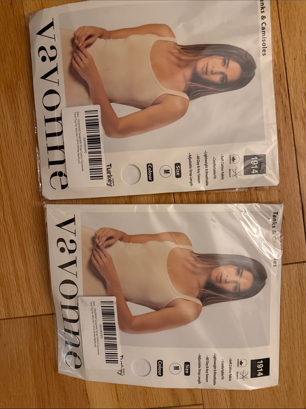 VaVonne Two white medium Tank Top Camisoles- women’s